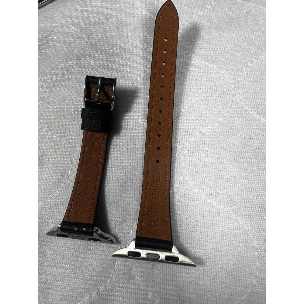 Black Genuine Leather Apple Watch Band For 10 9 8 7 6 5 SE 40/44/41/45/42/46mm